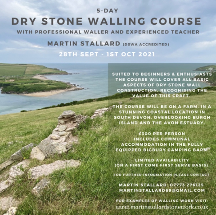 Dry stone walling course